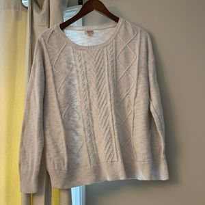 Cream Cable Knit Sweater - Size XL